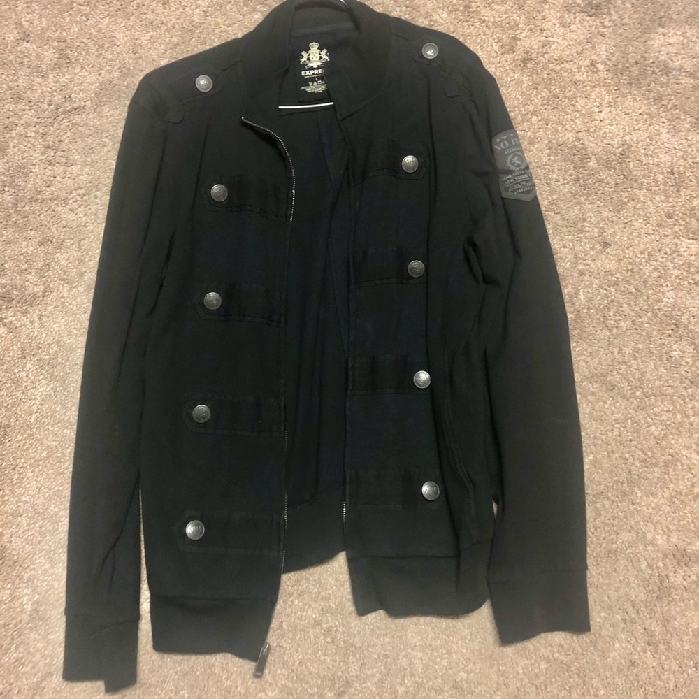 Express men’s jacket w/ logo buttons, patches - L